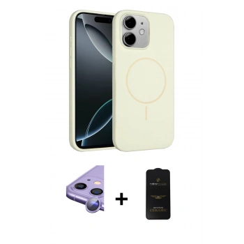 MARSİLYAN™- iPhone 11 Kılıf Yankı Form Serisi - Siyah 6D Antistatik Mat Seramik Hayalet Nano Ekran Koruyucu + Raze Metal Kamera Lens - MR