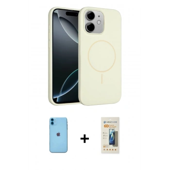 MARSİLYAN™- iPhone 11 Kılıf Yankı Form Serisi - Siyah 6D Mat Seramik Hayalet Nano Ekran Koruyucu + Neon Fosforlu Kamera Lens - MI