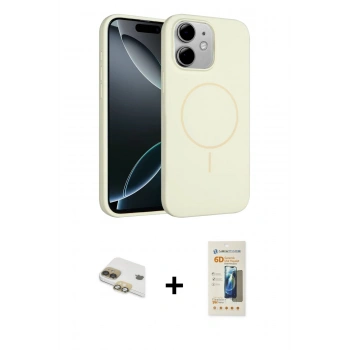 MARSİLYAN™- iPhone 11 Kılıf Yankı Form Serisi - Siyah 6D Mat Seramik Hayalet Nano Ekran Koruyucu + Pers Alüminyum Kamera Lens - GD