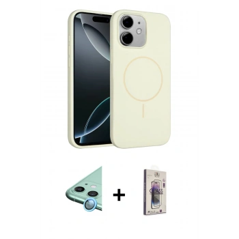 MARSİLYAN™- iPhone 11 Kılıf Yankı Form Serisi - Siyah Bilvis 3D Cam Ekran Koruyucu + Raze Metal Kamera Lens - MI