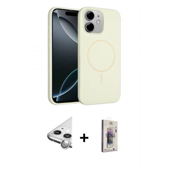 MARSİLYAN™- iPhone 11 Kılıf Yankı Form Serisi - Siyah Bilvis 3D Cam Ekran Koruyucu + Raze Metal Kamera Lens - GS