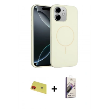 MARSİLYAN™- iPhone 11 Kılıf Yankı Form Serisi - Siyah Bilvis 3D Mat Cam Ekran Koruyucu + Rainbow Kamera Lens Koruma Cam - KI