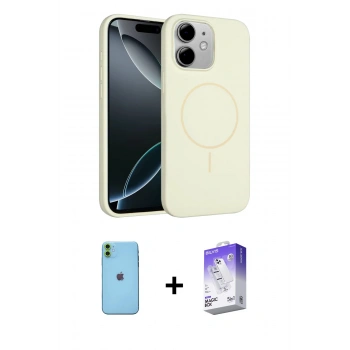 MARSİLYAN™- iPhone 11 Kılıf Yankı Form Serisi - Siyah Bilvis 5in1 3D Magic Cam Ekran Koruyucu + Neon Fosforlu Kamera Lens - YL