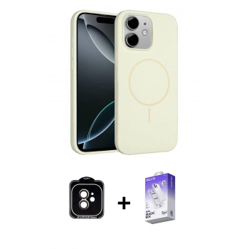 MARSİLYAN™- iPhone 11 Kılıf Yankı Form Serisi - Siyah Bilvis 5in1 3D Magic Cam Ekran Koruyucu + PVD Metal Kamera Lens - TU