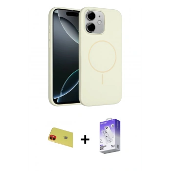 MARSİLYAN™- iPhone 11 Kılıf Yankı Form Serisi - Siyah Bilvis 5in1 3D Magic Cam Ekran Koruyucu + Rainbow Kamera Lens Koruma Cam - KI