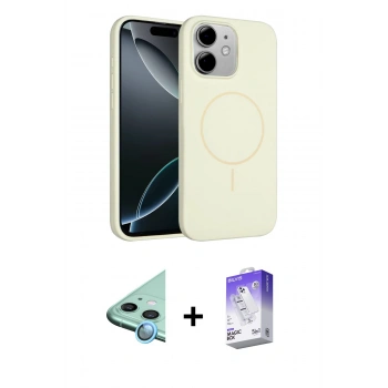 MARSİLYAN™- iPhone 11 Kılıf Yankı Form Serisi - Siyah Bilvis 5in1 3D Magic Cam Ekran Koruyucu + Raze Metal Kamera Lens - MI