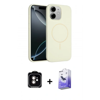 MARSİLYAN™- iPhone 11 Kılıf Yankı Form Serisi - Siyah Bilvis 5in1 5D Magic Hayalet Cam Ekran Koruyucu + PVD Metal Kamera Lens - TU