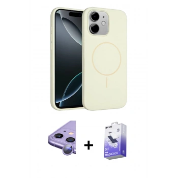 MARSİLYAN™- iPhone 11 Kılıf Yankı Form Serisi - Siyah Bilvis 5in1 5D Magic Hayalet Cam Ekran Koruyucu + Raze Metal Kamera Lens - MR