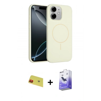 MARSİLYAN™- iPhone 11 Kılıf Yankı Form Serisi - Siyah Bilvis 5in1 5D Magic Hayalet Cam Ekran Koruyucu + Rainbow Kamera Lens Koruma Cam - KI