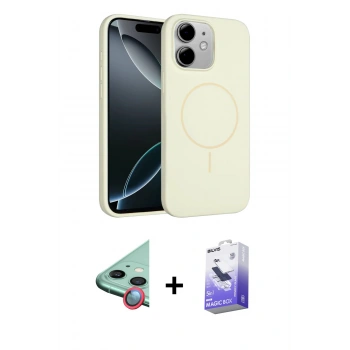 MARSİLYAN™- iPhone 11 Kılıf Yankı Form Serisi - Siyah Bilvis 5in1 5D Magic Hayalet Cam Ekran Koruyucu + Raze Metal Kamera Lens - KI