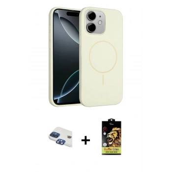 MARSİLYAN™- iPhone 11 Kılıf Yankı Form Serisi - Siyah Buffer Cam Ekran Koruyucu + Pers Alüminyum Kamera Lens - LT