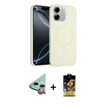 MARSİLYAN™- iPhone 11 Kılıf Yankı Form Serisi - Siyah Buffer Cam Ekran Koruyucu + Raze Metal Kamera Lens - KI