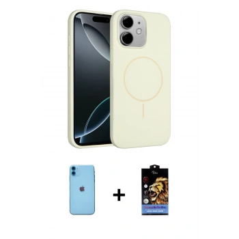 MARSİLYAN™- iPhone 11 Kılıf Yankı Form Serisi - Siyah Buffer Hayalet Cam Ekran Koruyucu + Neon Fosforlu Kamera Lens - MI