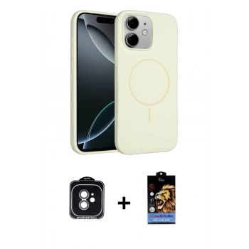 MARSİLYAN™- iPhone 11 Kılıf Yankı Form Serisi - Siyah Buffer Hayalet Cam Ekran Koruyucu + PVD Metal Kamera Lens - YL