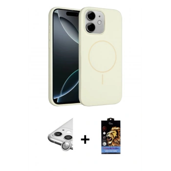 MARSİLYAN™- iPhone 11 Kılıf Yankı Form Serisi - Siyah Buffer Hayalet Cam Ekran Koruyucu + Raze Metal Kamera Lens - GS