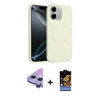 MARSİLYAN™- iPhone 11 Kılıf Yankı Form Serisi - Siyah Buffer Hayalet Cam Ekran Koruyucu + Raze Metal Kamera Lens - MR