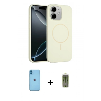 MARSİLYAN™- iPhone 11 Kılıf Yankı Form Serisi - Siyah Joko Magic 5D Hayalet Cam + Neon Fosforlu Kamera Lens - MI