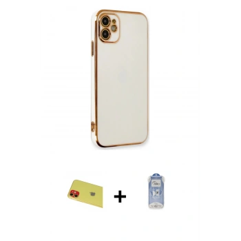 MARSİLYAN™- iPhone 11 Kılıf Yankı Serisi - Siyah Joko Magic 5D Cam + Rainbow Kamera Lens Koruma Cam - KI