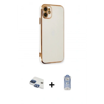 MARSİLYAN™- iPhone 11 Kılıf Yankı Serisi - Siyah Joko Magic 5D Cam + Pers Alüminyum Kamera Lens - LT