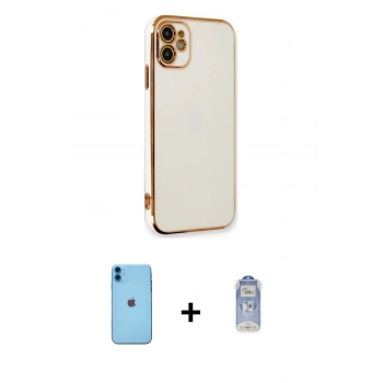 MARSİLYAN™- iPhone 11 Kılıf Yankı Serisi - Siyah Joko Magic 5D Cam + Neon Fosforlu Kamera Lens - MI