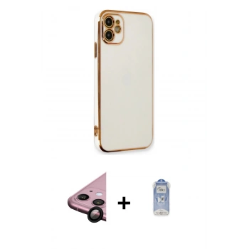 MARSİLYAN™- iPhone 11 Kılıf Yankı Serisi - Siyah Joko Magic 5D Cam + Raze Metal Kamera Lens - SH