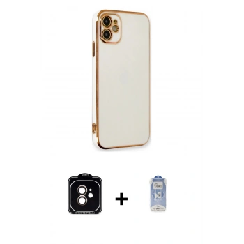 MARSİLYAN™- iPhone 11 Kılıf Yankı Serisi - Siyah Joko Magic 5D Cam + PVD Metal Kamera Lens - TU