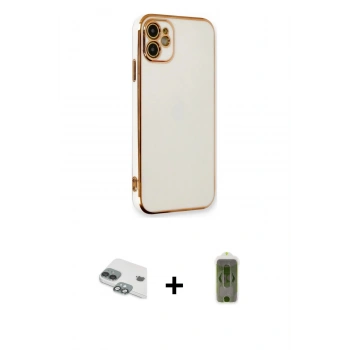 MARSİLYAN™- iPhone 11 Kılıf Yankı Serisi - Siyah Joko Magic 5D Hayalet Cam + Pers Alüminyum Kamera Lens - YL