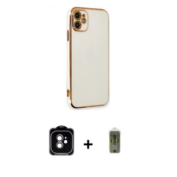 MARSİLYAN™- iPhone 11 Kılıf Yankı Serisi - Siyah Joko Magic 5D Hayalet Cam + PVD Metal Kamera Lens - TU