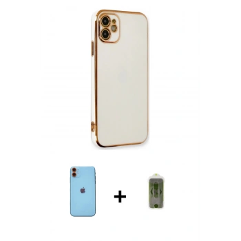 MARSİLYAN™- iPhone 11 Kılıf Yankı Serisi - Siyah Joko Magic 5D Hayalet Cam + Neon Fosforlu Kamera Lens - TU