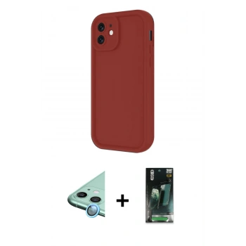 MARSİLYAN™- iPhone 11 Kılıf Yankı Yansıma Özel Seri - Şeffaf 360 Full Body Arka Koruyucu + Raze Metal Kamera Lens - MI