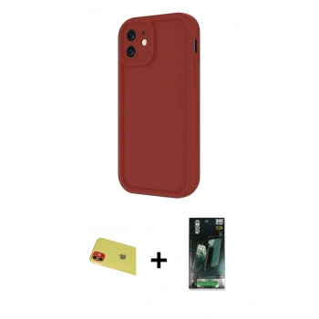 MARSİLYAN™- iPhone 11 Kılıf Yankı Yansıma Özel Seri - Şeffaf 360 Full Body Arka Koruyucu + Rainbow Kamera Lens Koruma Cam - KI