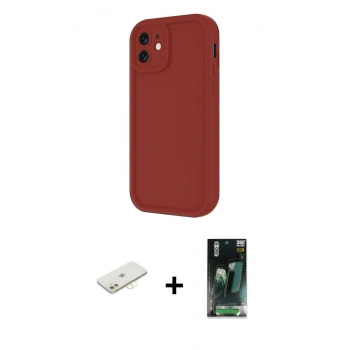 MARSİLYAN™- iPhone 11 Kılıf Yankı Yansıma Özel Seri - Şeffaf 360 Full Body Arka Koruyucu + Renkli Kamera Lens Koruma Cam - SI