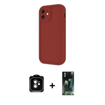 MARSİLYAN™- iPhone 11 Kılıf Yankı Yansıma Özel Seri - Şeffaf 360 Full Body Arka Koruyucu + PVD Metal Kamera Lens - TU