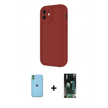 MARSİLYAN™- iPhone 11 Kılıf Yankı Yansıma Özel Seri - Şeffaf 360 Full Body Arka Koruyucu + Neon Fosforlu Kamera Lens - YL