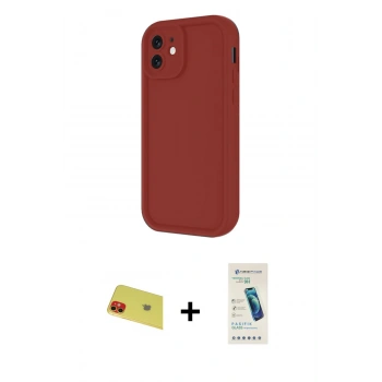 MARSİLYAN™- iPhone 11 Kılıf Yankı Yansıma Özel Seri - Şeffaf Pasifik Cam Ekran Koruyucu + Rainbow Kamera Lens Koruma Cam - KI