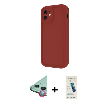 MARSİLYAN™- iPhone 11 Kılıf Yankı Yansıma Özel Seri - Şeffaf Pasifik Cam Ekran Koruyucu + Raze Metal Kamera Lens - KI
