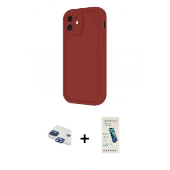 MARSİLYAN™- iPhone 11 Kılıf Yankı Yansıma Özel Seri - Şeffaf Pasifik Cam Ekran Koruyucu + Pers Alüminyum Kamera Lens - LT