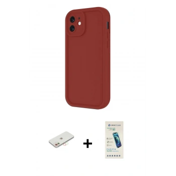MARSİLYAN™- iPhone 11 Kılıf Yankı Yansıma Özel Seri - Şeffaf Pasifik Cam Ekran Koruyucu + Renkli Kamera Lens Koruma Cam - YL