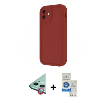 MARSİLYAN™- iPhone 11 Kılıf Yankı Yansıma Özel Seri - Şeffaf Royal Nano Ekran Koruyucu + Raze Metal Kamera Lens - KI