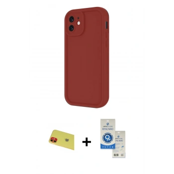 MARSİLYAN™- iPhone 11 Kılıf Yankı Yansıma Özel Seri - Şeffaf Royal Nano Ekran Koruyucu + Rainbow Kamera Lens Koruma Cam - KI