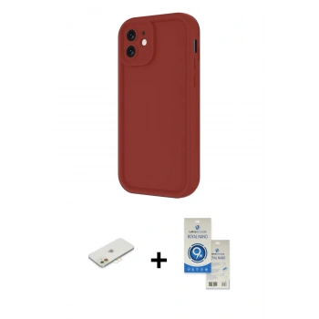 MARSİLYAN™- iPhone 11 Kılıf Yankı Yansıma Özel Seri - Şeffaf Royal Nano Ekran Koruyucu + Renkli Kamera Lens Koruma Cam - TU