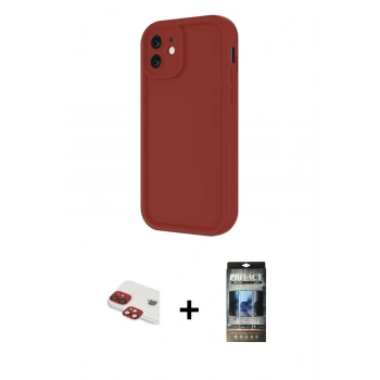 MARSİLYAN™- iPhone 11 Kılıf Yankı Yansıma Özel Seri - Siyah 34D Hayalet Izgaralı Cam + Pers Alüminyum Kamera Lens - KI