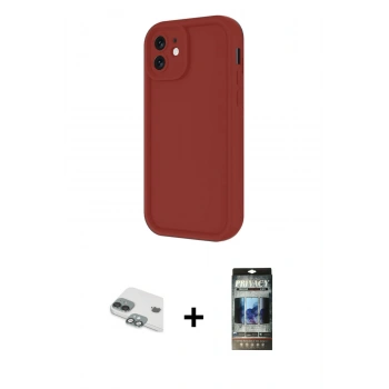 MARSİLYAN™- iPhone 11 Kılıf Yankı Yansıma Özel Seri - Siyah 34D Hayalet Izgaralı Cam + Pers Alüminyum Kamera Lens - YL