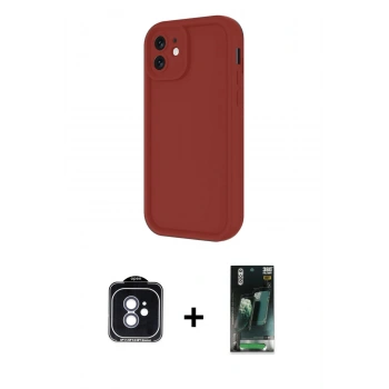 MARSİLYAN™- iPhone 11 Kılıf Yankı Yansıma Özel Seri - Siyah 360 Mat Full Body Arka Koruyucu + PVD Metal Kamera Lens - MI