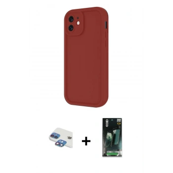 MARSİLYAN™- iPhone 11 Kılıf Yankı Yansıma Özel Seri - Siyah 360 Mat Full Body Arka Koruyucu + Pers Alüminyum Kamera Lens - GI