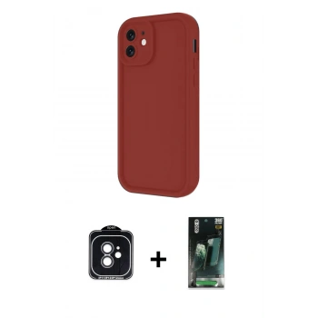 MARSİLYAN™- iPhone 11 Kılıf Yankı Yansıma Özel Seri - Siyah 360 Mat Full Body Arka Koruyucu + PVD Metal Kamera Lens - SH