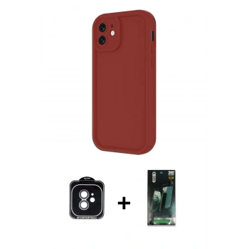 MARSİLYAN™- iPhone 11 Kılıf Yankı Yansıma Özel Seri - Siyah 360 Mat Full Body Arka Koruyucu + PVD Metal Kamera Lens - YL