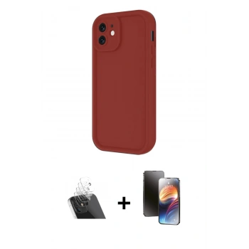 MARSİLYAN™- iPhone 11 Kılıf Yankı Yansıma Özel Seri - Siyah 3D Antistatik Mat Seramik Nano Ekran Koruyucu + Kamera Lens Koruma Cam - SF