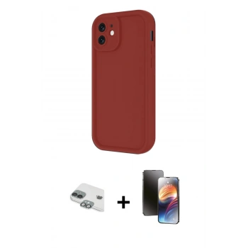 MARSİLYAN™- iPhone 11 Kılıf Yankı Yansıma Özel Seri - Siyah 3D Antistatik Mat Seramik Nano Ekran Koruyucu + Pers Alüminyum Kamera Lens - YL