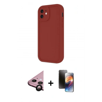 MARSİLYAN™- iPhone 11 Kılıf Yankı Yansıma Özel Seri - Siyah 3D Antistatik Mat Seramik Nano Ekran Koruyucu + Raze Metal Kamera Lens - SH